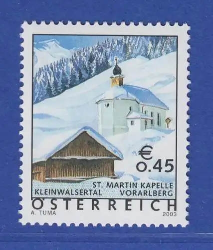 Österreich 2003 Sondermarke St.Martin-Kapelle Kleinwalsertal  Mi.-Nr. 2454