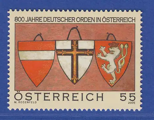 Österreich 2005 Sondermarke Deutscher Orden histor. Wappenschilde   Mi.-Nr. 2562
