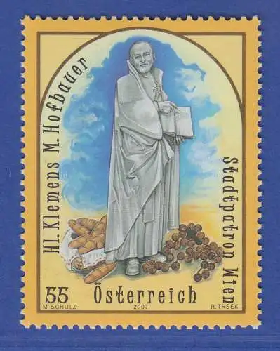 Österreich 2007 Sondermarke Schutzpatron Hl. Klemens Maria Hofbauer Mi.-Nr. 2644