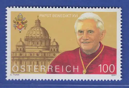 Österreich 2007 Sondermarke 80. Geburtstag Papst Benedikt XVI.  Mi.-Nr. 2650