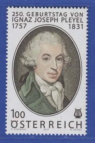 Österreich 2007 Sondermarke Ignaz Joseph Pleyel Komponist  Mi.-Nr. 2672