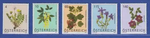 Österreich 2007 Freimarken Blumen 5 Werte 4-10-65-115-140 Mi.-Nr. 2678-82