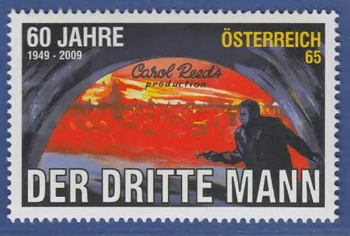 Österreich 2009 Sondermarke Film "Der dritte Mann" v. Carol Reed   Mi.-Nr. 2822