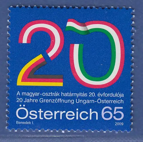 Österreich 2009 Sondermarke 20 Jahre Grenzöffnung durch Ungarn  Mi.-Nr. 2823