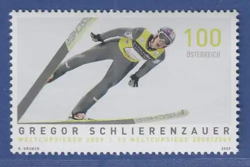 Österreich 2009 Sondermarke Skispringer Georg Schlierenzauer  Mi.-Nr. 2832