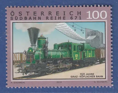 Österreich 2010 Sondermarke Eisenbahnen Köflacher Bahn  Mi.-Nr. 2861