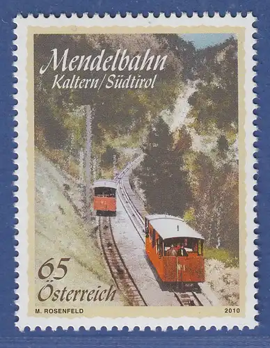 Österreich 2010 Sondermarke Mendelbahn Kaltern Südtirol  Mi.-Nr. 2864