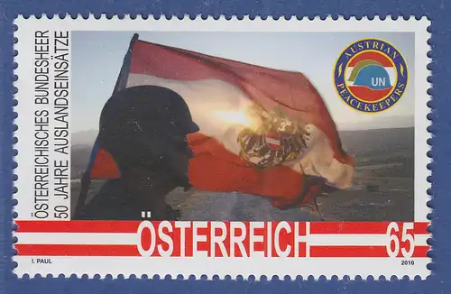 Österreich 2010 Sondermarke Soldat mit Nationalfahne Mi.-Nr. 2900