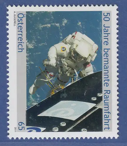 Österreich 2011 Sondermarke 50 Jahre Raumfahrt Astronaut im All  Mi.-Nr. 2919