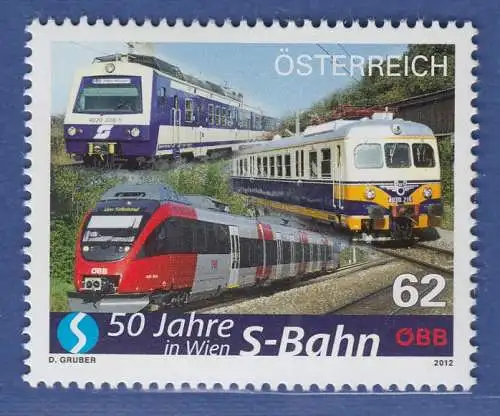 Österreich 2012 Sondermarke Wiener Schnellbahn S-Bahn-Züge   Mi.-Nr. 2975