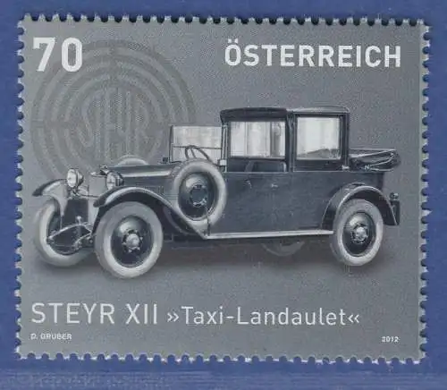 Österreich 2012 Sondermarke Automobil Steyr XII Taxi-Landaulet Mi.-Nr. 2984