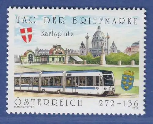Österreich 2012 Sondermarke Tag der Briefmarke Karlsplatz Wien  Mi.-Nr. 2996 **