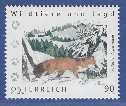 Österreich 2012 Sondermarke Wildtiere und Jagd Rotfuchs  Mi.-Nr. 3017