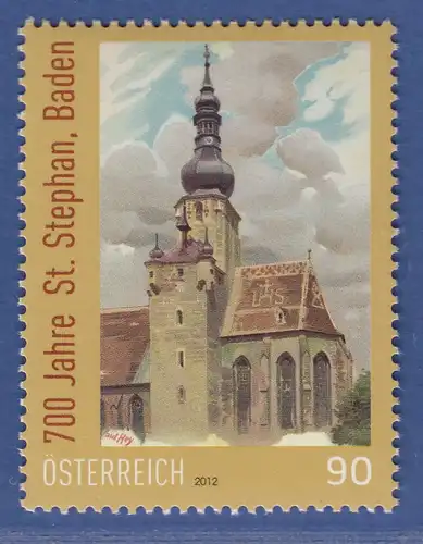 Österreich 2012 Sondermarke Pfarrkirche St. Stephan, Baden Mi.-Nr. 3018