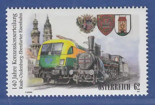 Österreich 2012 Eisenbahn Raab-Oedenburg-Ebenfurt Mi.-Nr. 3032