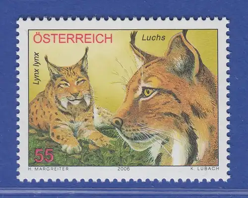Österreich 2006 Sondermarke Einheimische Fauna Nordluchs Mi.-Nr. 2611