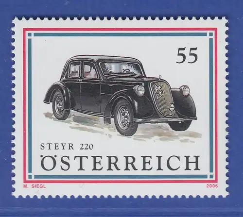 Österreich 2006 Sondermarke Automobile Steyr 220  Mi.-Nr. 2614