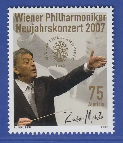 Österreich 2007 Sondermarke Wiener Philharmoniker Zubin Metha Mi.-Nr. 2630