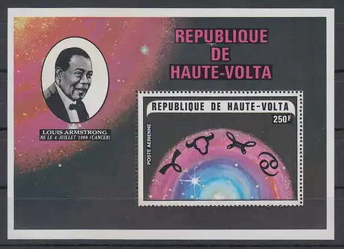 Obervolta 1973 Louis Armstrong Blockausgabe Mi.-Nr. Block 495 ? ** 