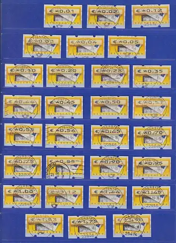 ATM Briefkasten Mi-Nr. 5.1 Lot 29 Werte gestempelt  mit grauen Zählnummern !