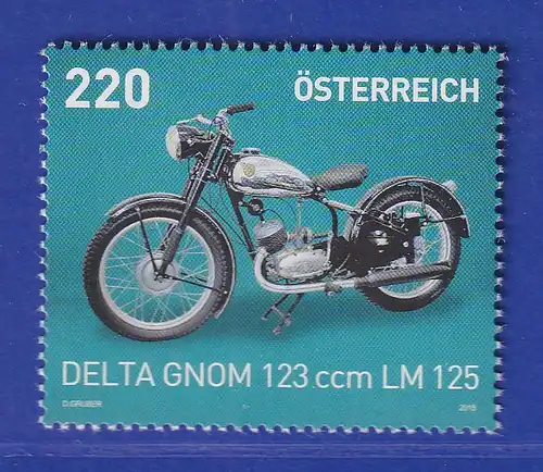 Österreich 2015 Sondermarke Leichtmotorrad Delta Gnom LM 125 Mi.-Nr. 3200