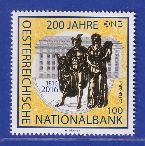 Österreich 2016 Sondermarke Nationalbank Götter Merkur und Fortuna Mi.-Nr. 3243