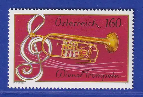Österreich 2016 Sondermarke Musikinstrumente: Wiener Trompete Mi.-Nr. 3247