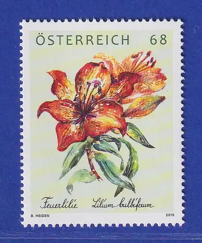 Österreich 2016 Sondermarke Treuebonusmarke Feuerlilie Mi.-Nr. 3252