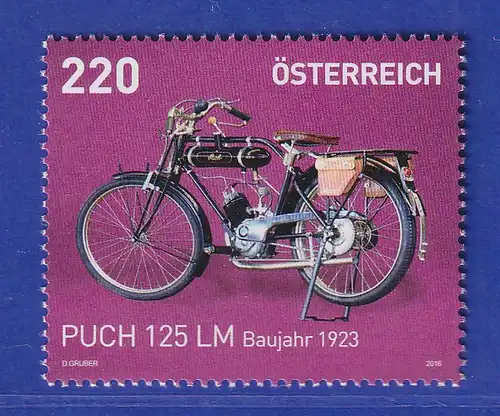 Österreich 2016 Sondermarke Leichtmotorrad Puch 125 LM Mi.-Nr. 3258