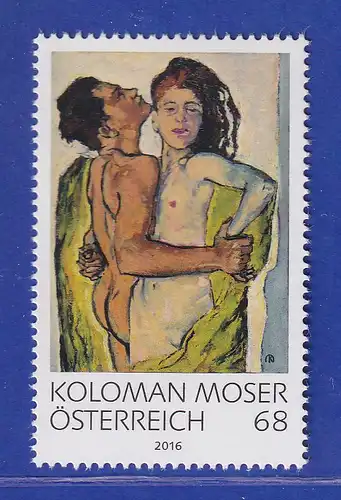 Österreich 2016 Sondermarke Koloman Moser Maler Liebespaar Mi.-Nr. 3283