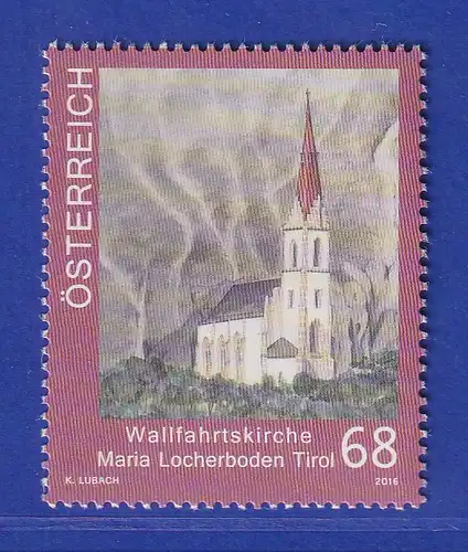 Österreich 2016 Sondermarke Wallfahrtskirche Maria Locherboden Mi.-Nr. 3287
