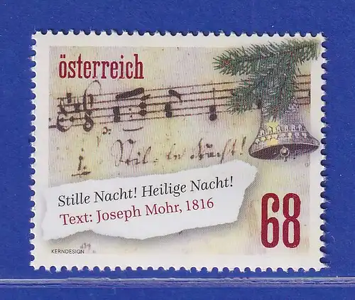 Österreich 2016 Sondermarke Weihnachten Stille Nacht Heilige Nacht Mi.-Nr. 3304