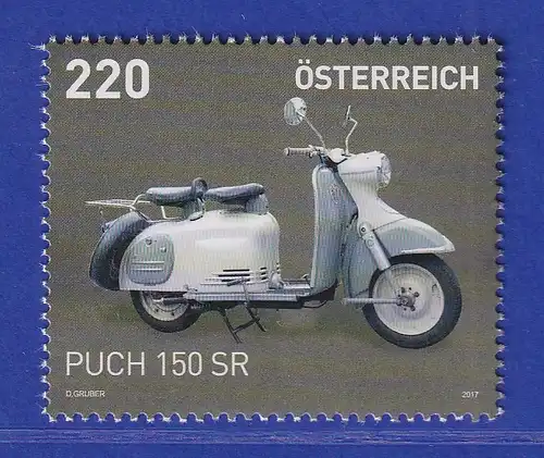 Österreich 2017 Sondermarke Motorräder Motorroller Puch 150 SR Mi.-Nr. 3342