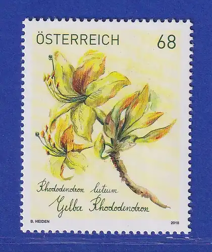 Österreich 2018 Sondermarke Treuebonusmarke gelber Rhododendron Mi.-Nr. 3386