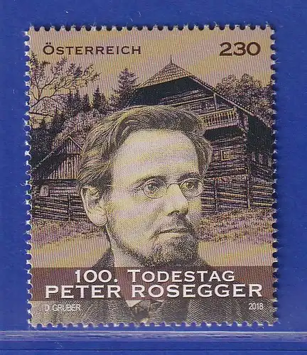 Österreich 2018 Sondermarke 100. Todestag von Peter Rosegger Mi.-Nr. 3402
