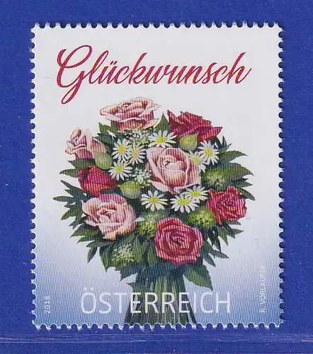 Österreich 2018 Sondermarke Grußmarke Glückwunsch Strauß mit Rosen Mi.-Nr. 3433