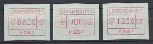 Luxemburg ATM P2507 Tastensatz 6-10-12 **