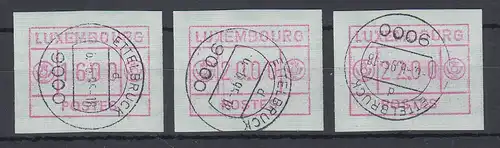 Luxemburg ATM kleines POSTES Mi.-Nr. 2 Satz 16-20-22 O ETTELBRUCK 6.6.95