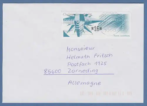 Luxemburg ATM Monétel Windrose Mi.-Nr. 4 Wert 16 auf Brief nach D. O 10.5.97