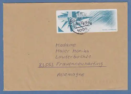 Luxemburg ATM Monétel Windrose Mi.-Nr. 4 Wert 22 auf Brief nach D. O 9.5.97