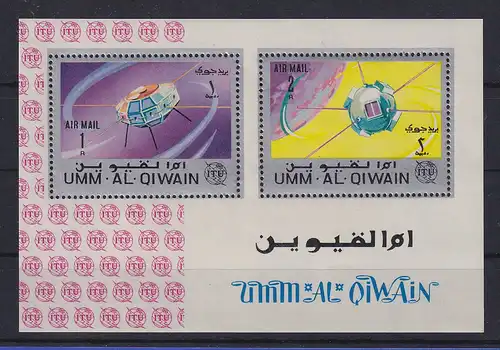 Umm al-Qaiwain 100 Jahre ITU Satelliten Mi.-Nr. Block 5A  ** / MNH