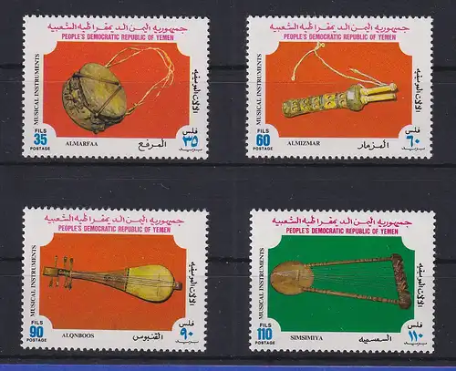 Jemen (Süd) 1978 Musikinstrumente Mi.-Nr. 222-25 ** / MNH