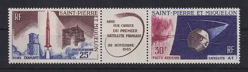 St. Pierre und Miquelon 1966 Start des 1. franz. Satelliten Mi.-Nr. 413-14 ** 