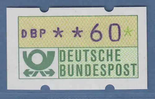 ATM mit blauviolettem Werteindruck, sog. BLAUE MÜNCHNER,1982, Wert 60Pfg **