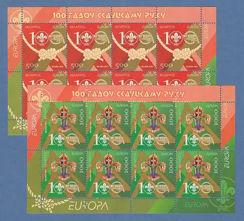 Weissrussland 2007 EUROPA Pfadfinder Mi.-Nr. 663-64 Satz 2 Kleinbogen **