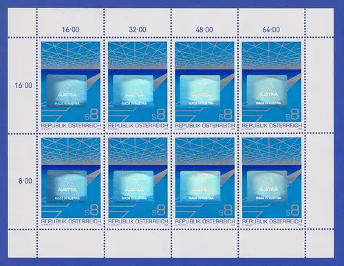 Österreich 1988 Export Sondermarke mit Hologramm, Mi.-Nr. 1936 Kleinbogen **