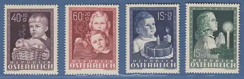 Österreich 1949 Sondermarken "Glückliche Kindheit" Mi.-Nr. 929-932
