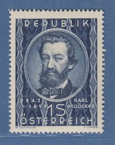 Österreich 1949 Sondermarke 50. Todesstag von Karl Millöcker Mi.-Nr. 947