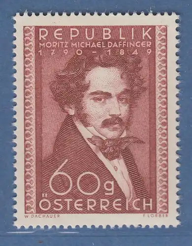 Österreich 1950 Sondermarke 160. Geburtstag von Moritz Daffinger Mi.-Nr. 948