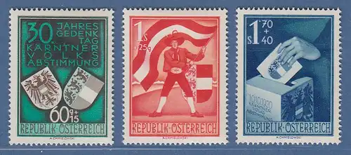 Österreich 1950 Sondermarken Volksabstimmung in Kärnten Mi.-Nr. 952-954